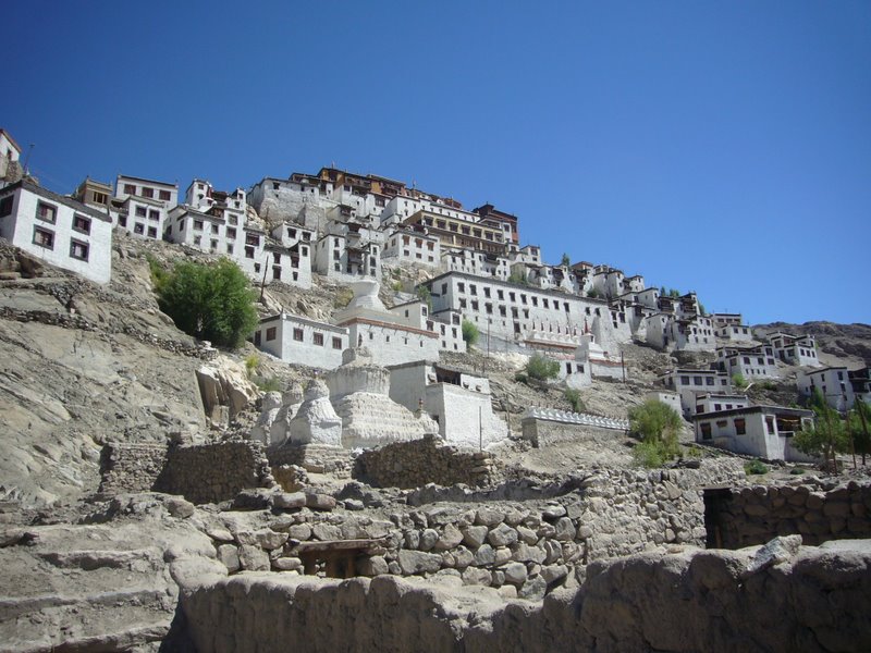 Thikse seen from the road below.